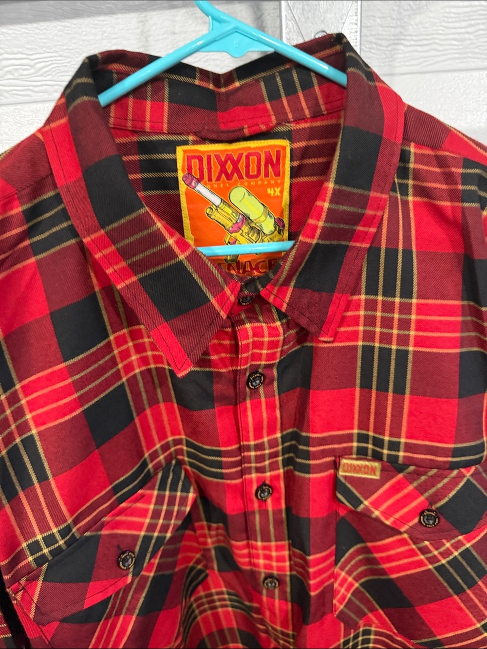 DIXXON Red and Black Plaid Button-Down Flannel - Picture 6 of 8